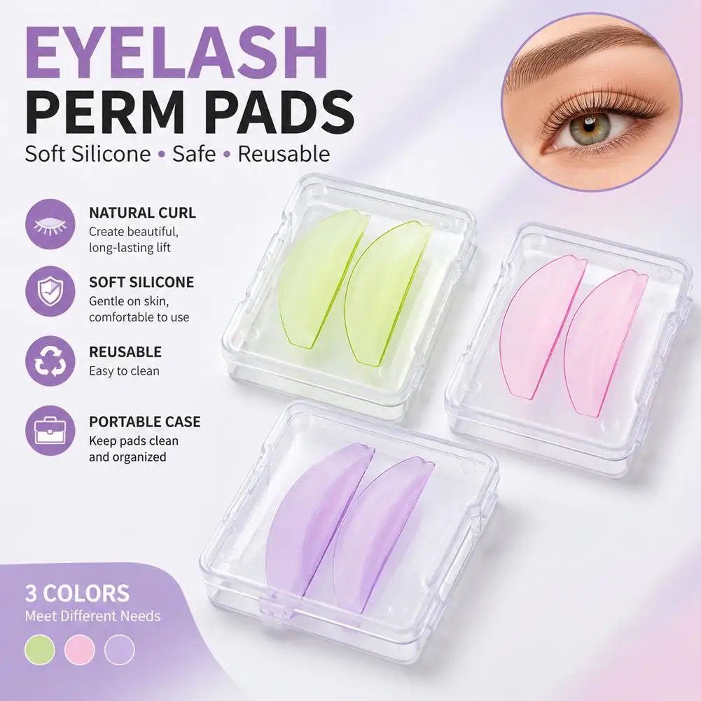 1 Pair Self-Adhesive Silicone Lash Lift Pads Ultra-Thin Eyelash Perming Shields Rods Reusable Eye Patch Makeup Tools view 2