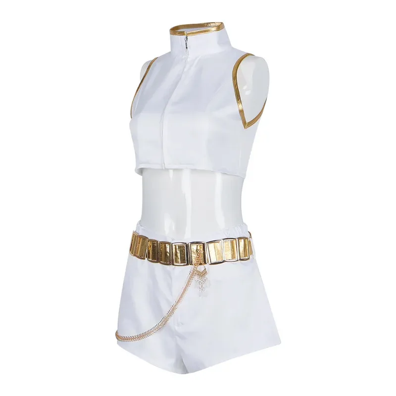 الأبيض موحدة تأثيري حلي شعر مستعار أنيمي KPop شيطان هنتر رومي فساتين راقية ملابس امرأة عيد الميلاد هالوين المرحلة البدلة ob;8