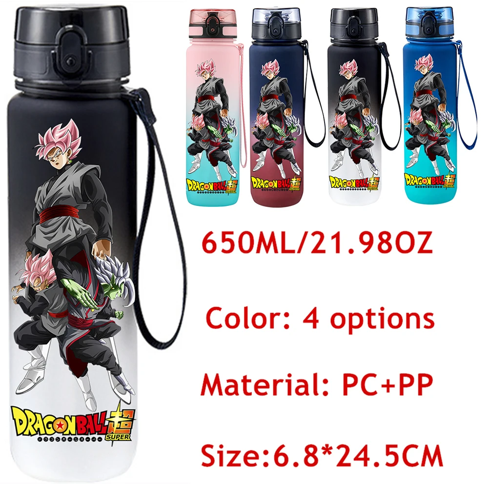 Anime Dragon Ball Super Goku Black 650ML Fashion Plastic PcLeak Proof Resistant Outdoor Portable Travel Sports Cup Water Cup