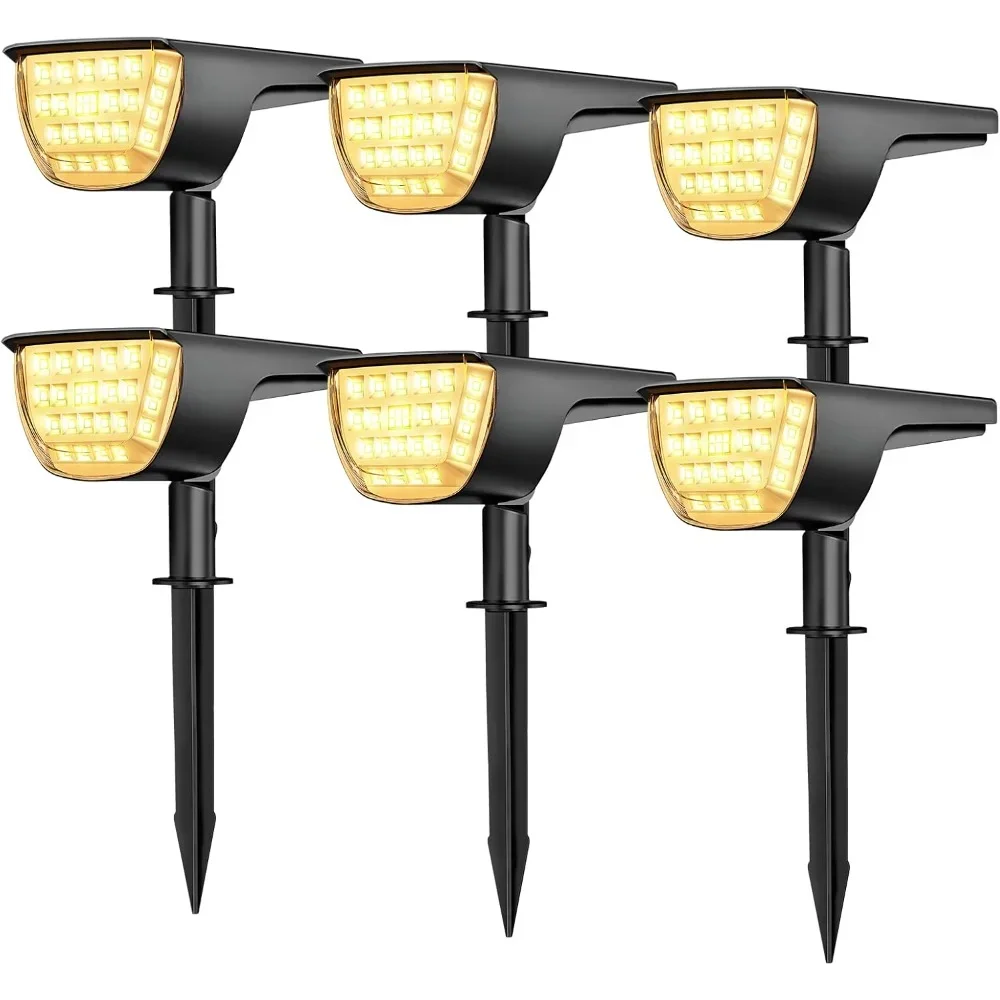 

Solar Lights Outdoor Waterproof IP65,2-in-1 Adjustable Solar Landscape SpotLights Wall Lights for Walkway 6 Pack (Warm White)