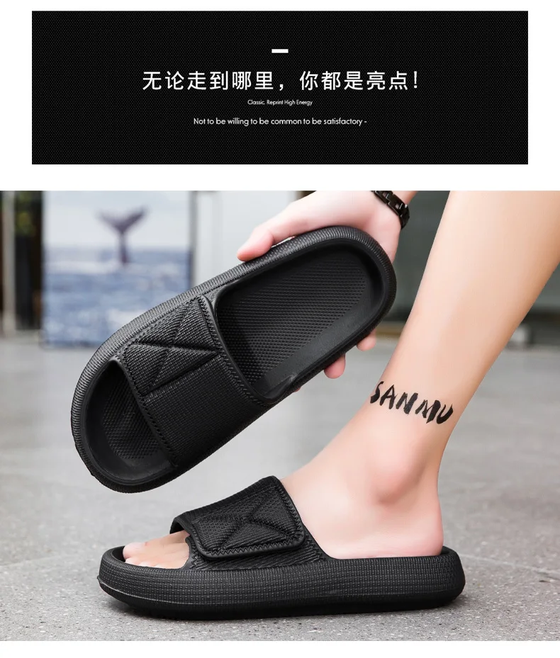 Sommerliche neue Pantoletten für Herren und Damen in Übergrößen, atmungsaktive Klettverschluss-Slipper für Paare, modische und vielseitige Sandalen mit dicker Sohle – Detail 8