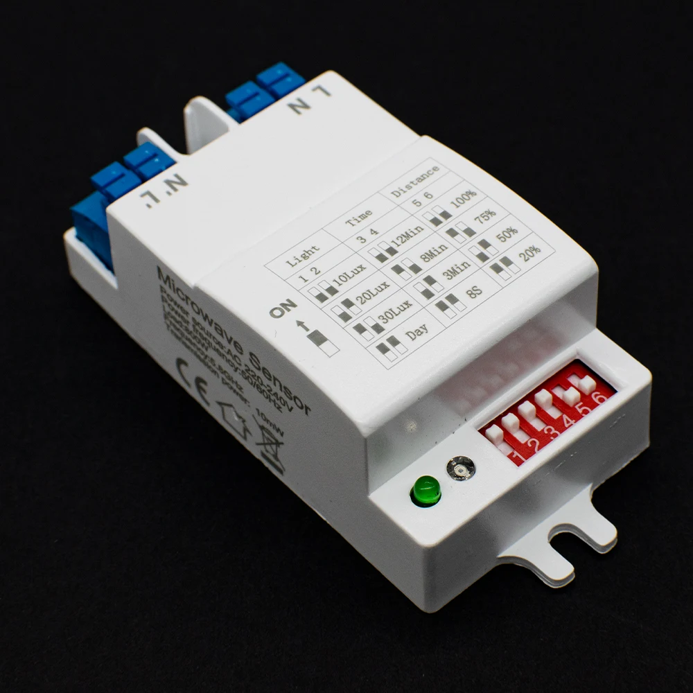 5,8G микроволновый радарный сенсорный переключатель DIP AC 220-240 В DIP модуль радарного датчика детектор движения высокая чувствительность 360 °