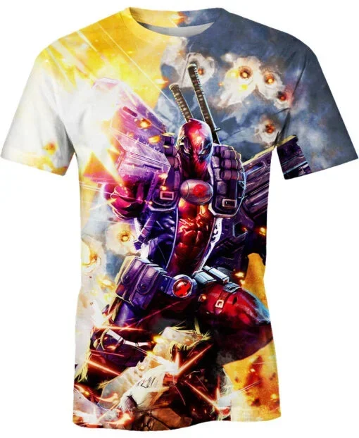 Marvel Deadpool Men's T-shirt 3D Printed Boys T-shirt Spider-Man 3D Printed Oversized Short Sleeve Avengers Venom Men's T-shirt