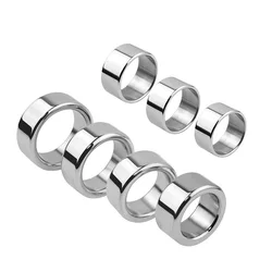 7 Size Small Stainless Steel Metal Penis Lock Cock Ring Set Male Erection Delay Time Penis Ring Bondage Sex Toy For Big Man