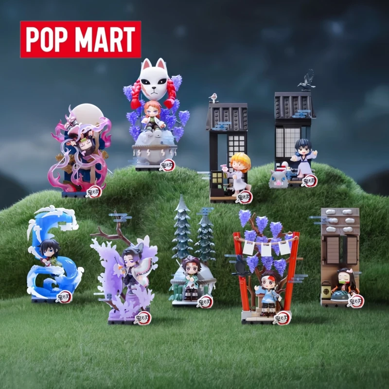 Figurines de construction Popmart Ghost Slayer Blade Ambition Series, boîtes surprises, ornements, cadeaux – Vente chaude
