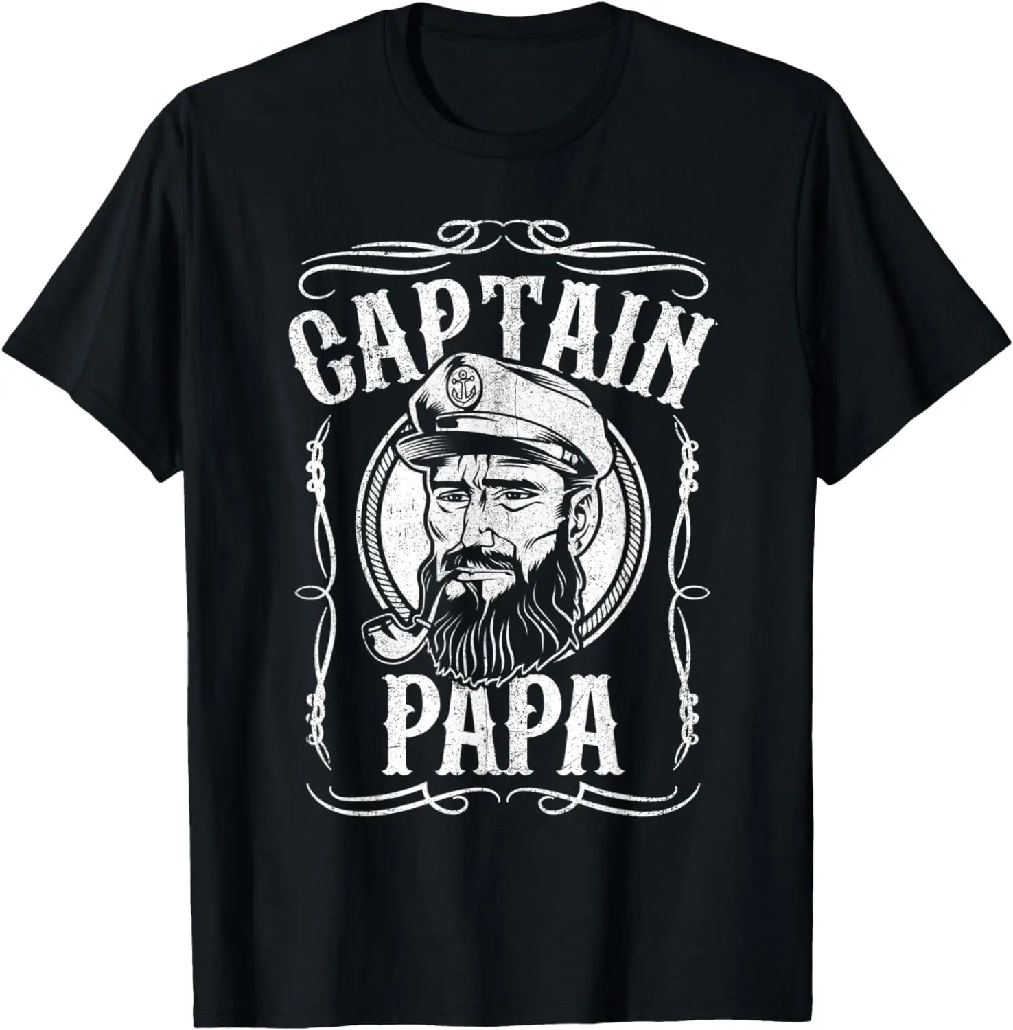 

Mens Funny Boat Captain Papa Grandpa Sailing Fathers Day Gift T-Shirt