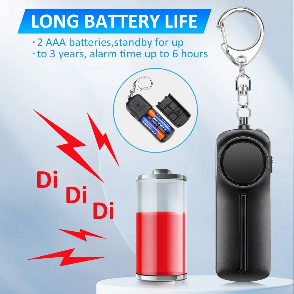 Personal Security Alarm Self Defense 130dB Loud Keychain Portable Safety Anti-satyr For Women Child Elder Girl Emergency Alarm