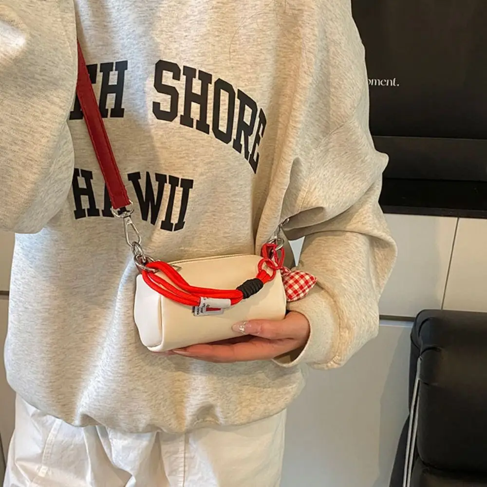 

Kawaii Korean Style Bow Crossbody Bag Handbag Mini Shoulder Bag Lipstick Storage Bag Cylindrical Bag Outdoor