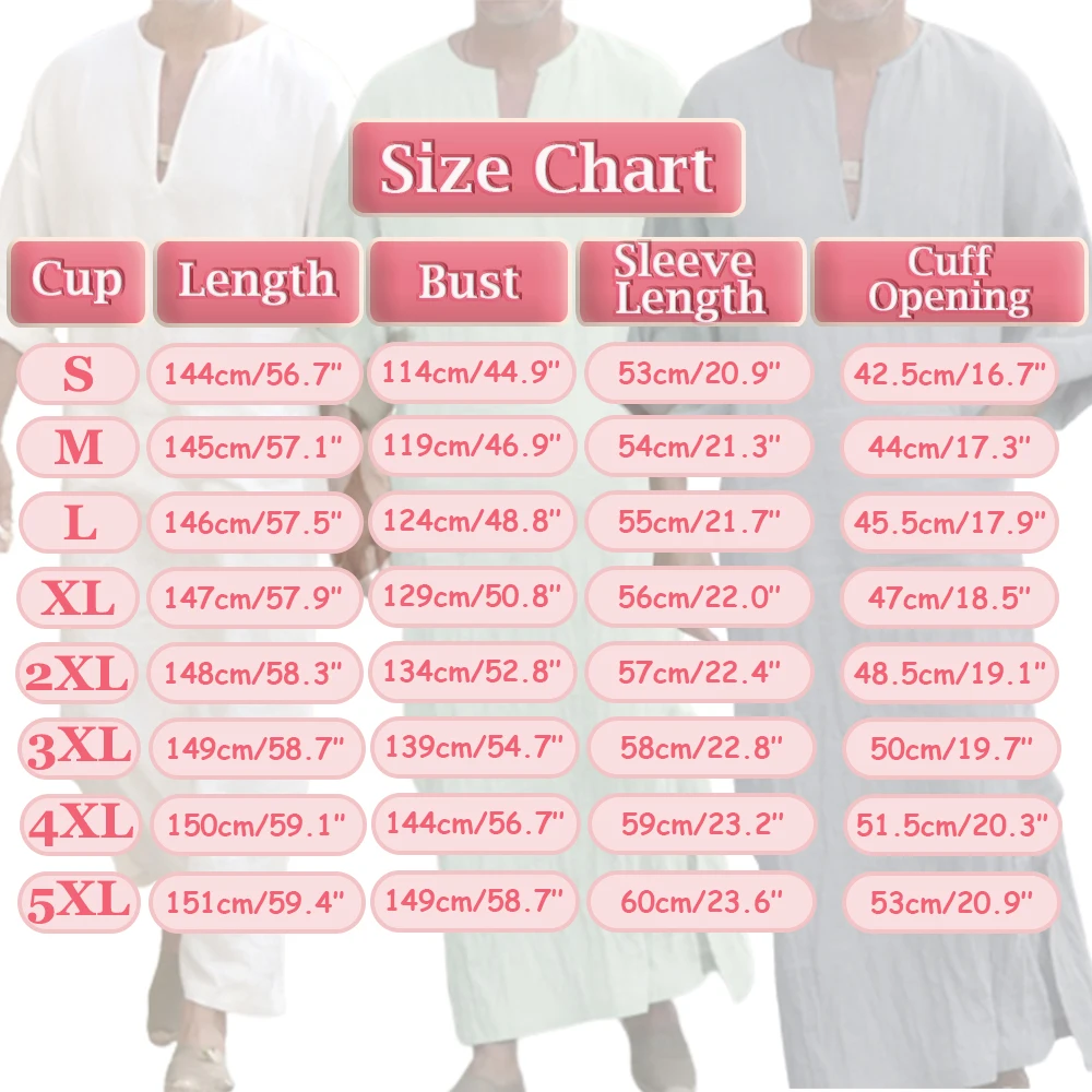 4XL 5XL Men's Muslim Robe Casual Short Sleeve Loose Jubba Thobe Kaftan Muslim Arab Robes Male Ethnic Muslim Islamic Kaftan Robes