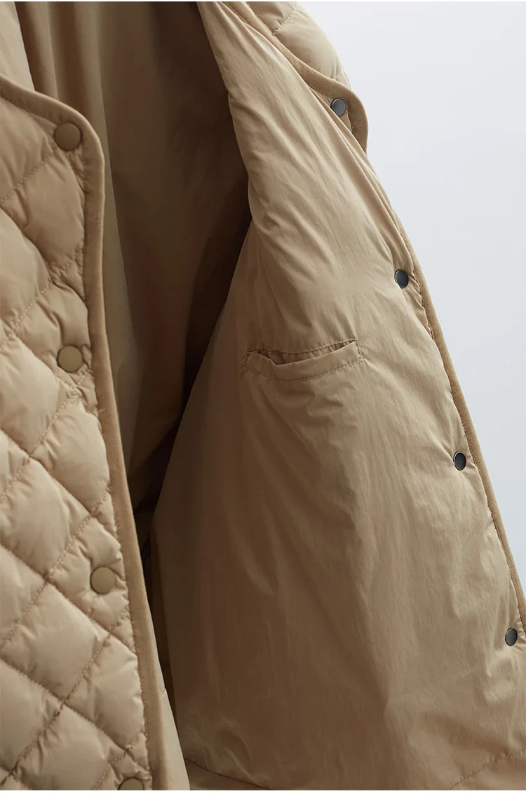 Large-Scale Turtle Back Style 90% White Duck down Lightweight Classic Quilted Pattern down Jacket 2025 Autumn Winter New Top