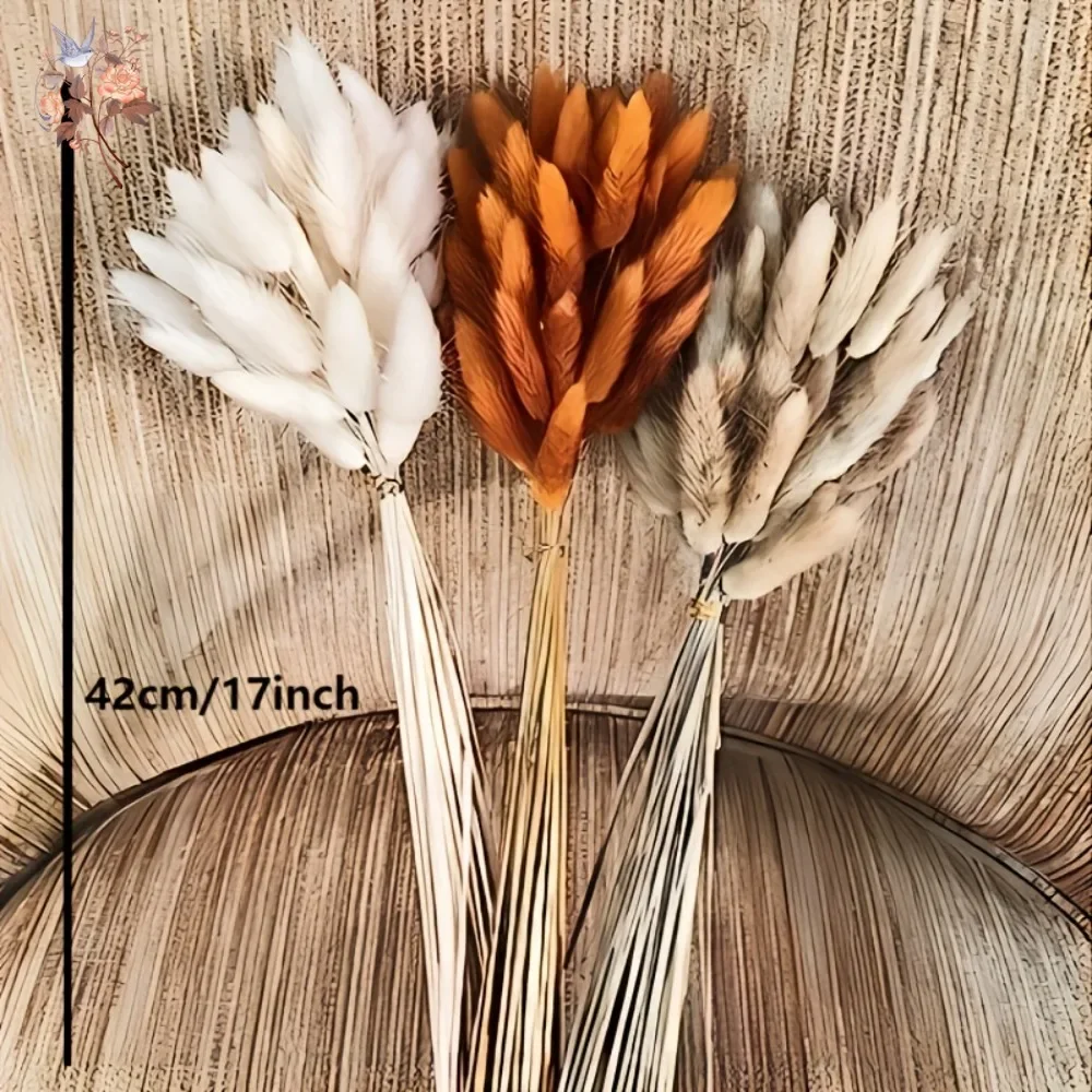 90pcs Boho Autumn Dried Flower Set 3 Colors Mix Colorful Artificial Natural Bunny Tails Grass Bouquets Interior Home Decoration