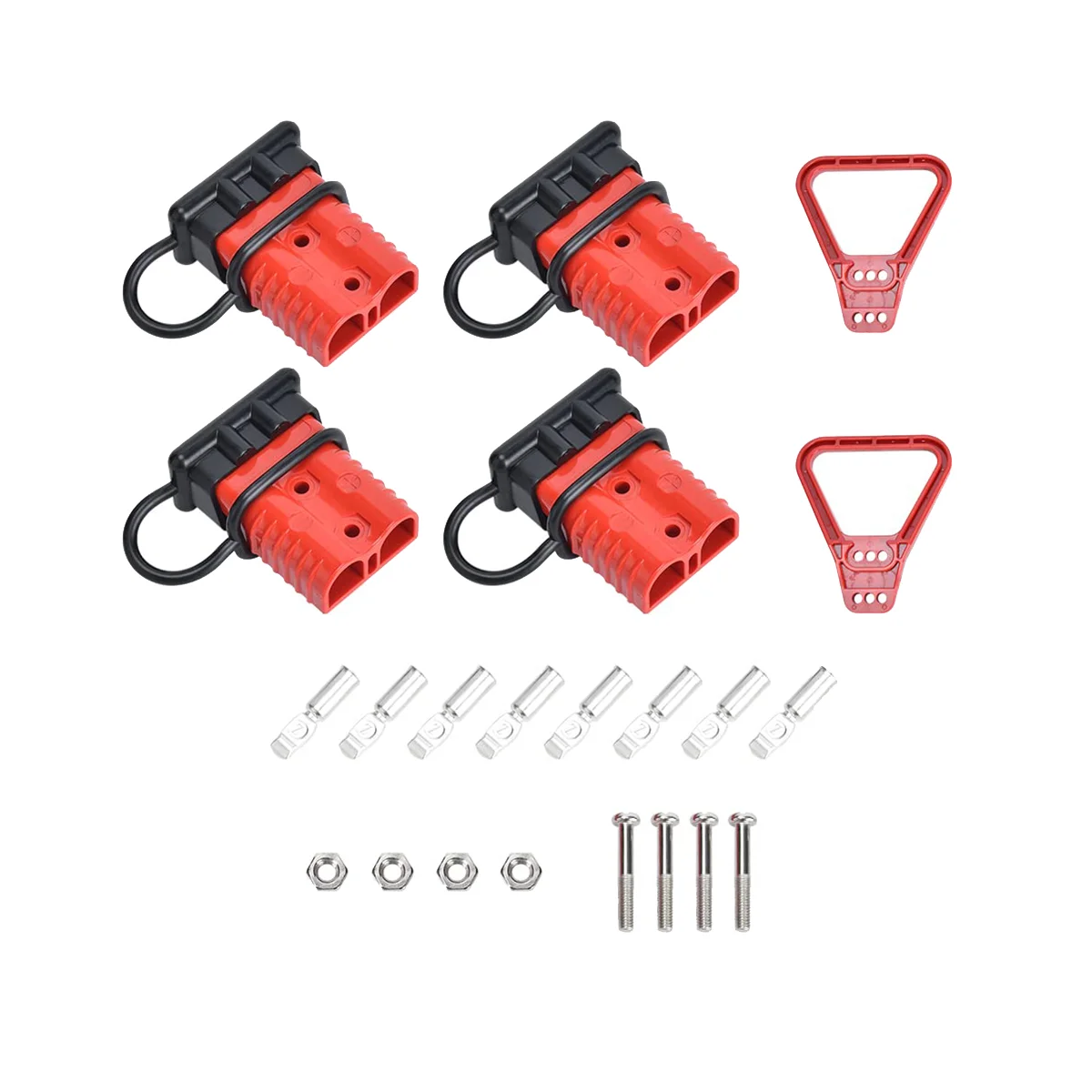 4 Pcs 2-4 Gauge Connector Plug 175A 12-36V Battery Quick Connector Red Battery Quick Disconnect Wire Harness Plug Kit