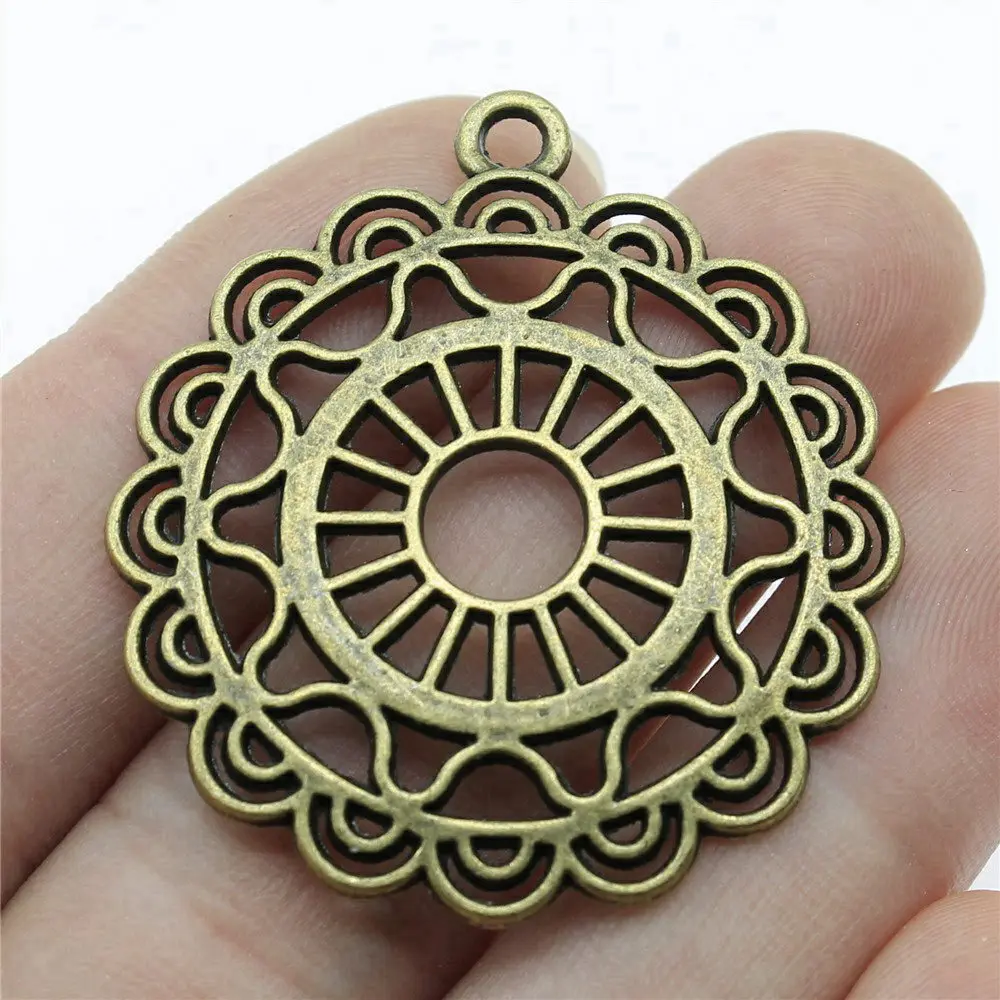 Flower Of Life Geometry Spiritual Charm Pendant Alloy Elegant Women Handmade