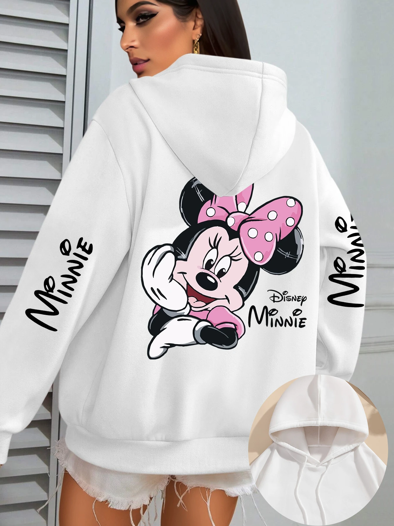 Disney femmes Minnie Mouse polaire sweats à capuche coton sweat à capuche pull automne hiver surdimensionné manteau Sweats haut à manches longues