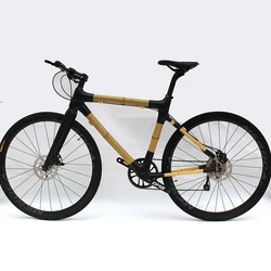 Bamboo Road Gravel Bike Carbon Disc Bicycle City Cycle Full Speed Sports Cycling 10s 700*35c Black BBR-617