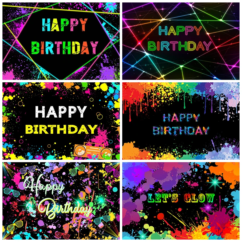 

Mocsicka Color Painting Backgrounds Photography Party Graffiti Hip Hop Prom Custom Happy Birthday Photo Backdrops Studio Banner