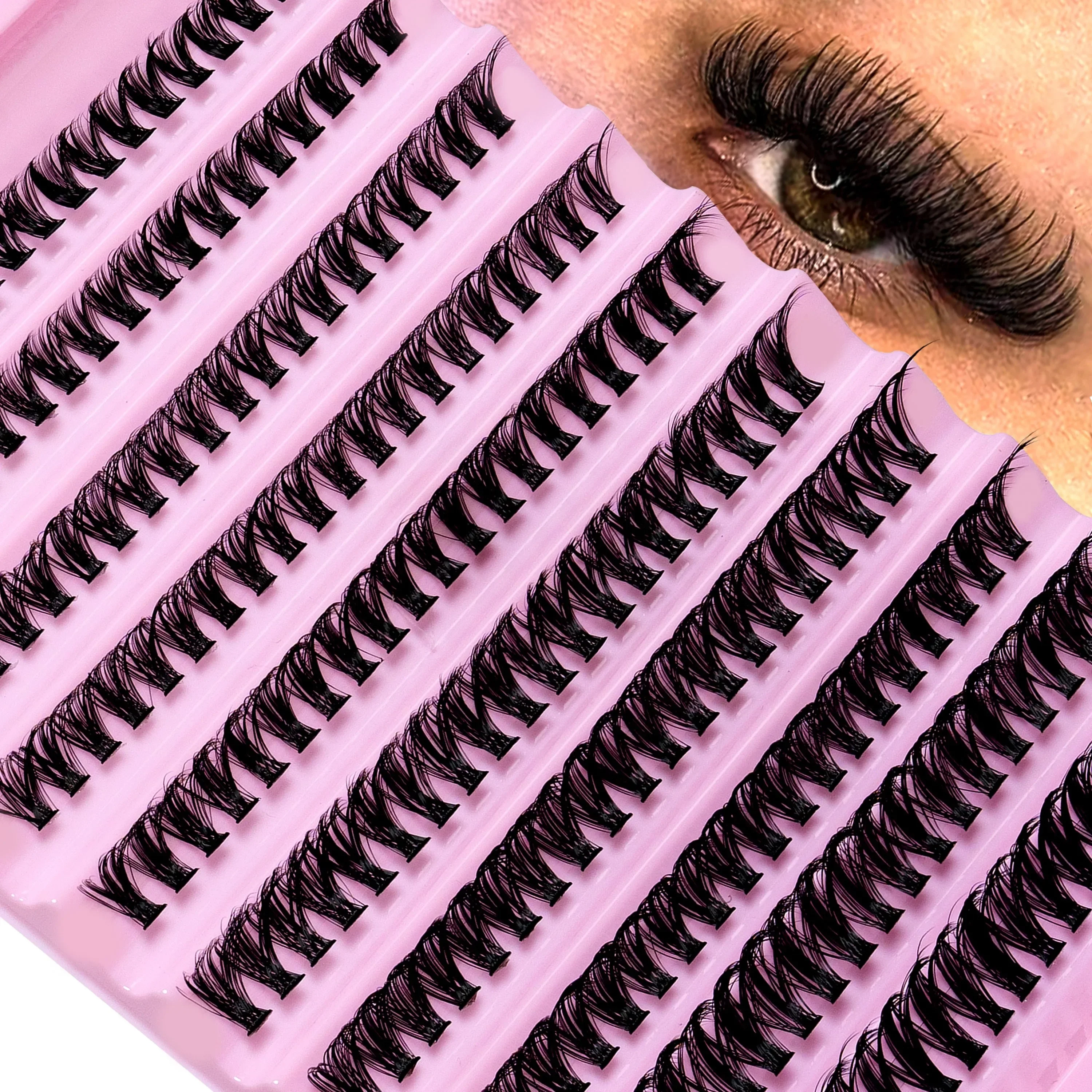 30D/40D/80D Falsche Wimpern 200 Cluster 0,05 mmD Locken 8–16 mm gemischte natürliche Wimpernverlängerung 3D russisches Volumen persönliche Wimpern – Detail 6