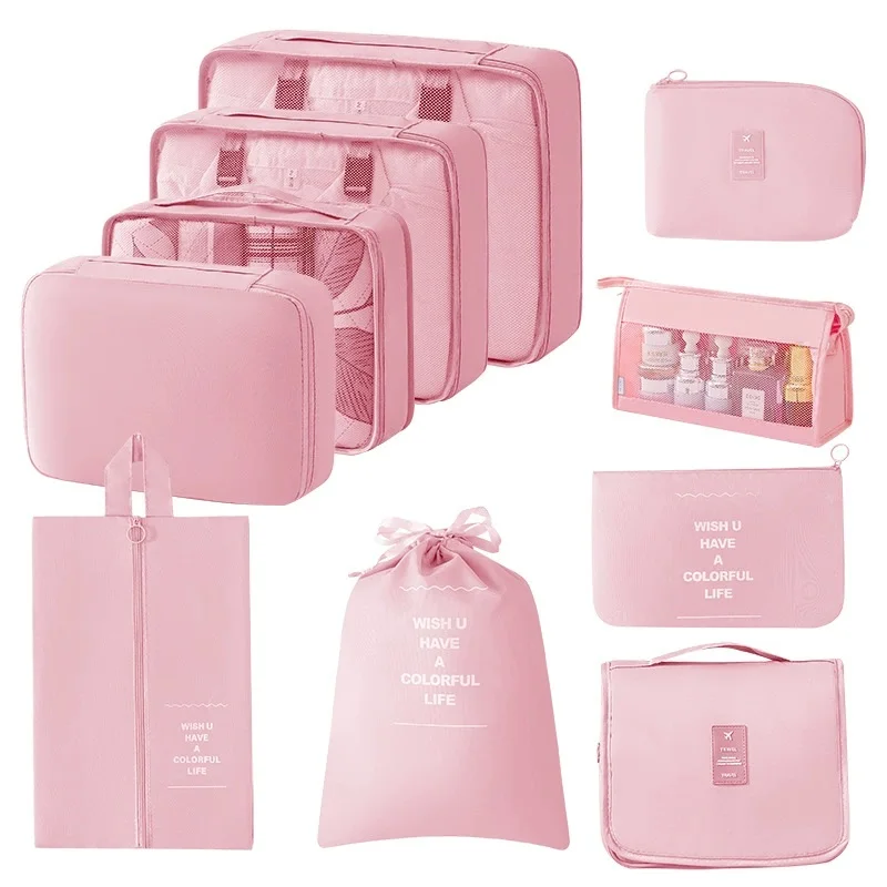 7/8/9/10 Stuks Set Reisorganisator Opbergzakken Koffer Verpakking Cubes Set Koffers Draagbare Bagage Kleding Schoen netjes Pouch Opvouwbaar