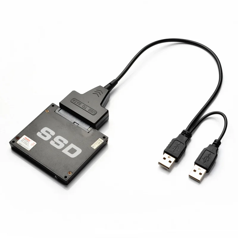 Kabel SATA untuk Laptop SSD 2.5 inci, Desktop HDD eksternal, adaptor USB 3.0 dengan Port catu daya untuk Mac OS, untuk Windwos