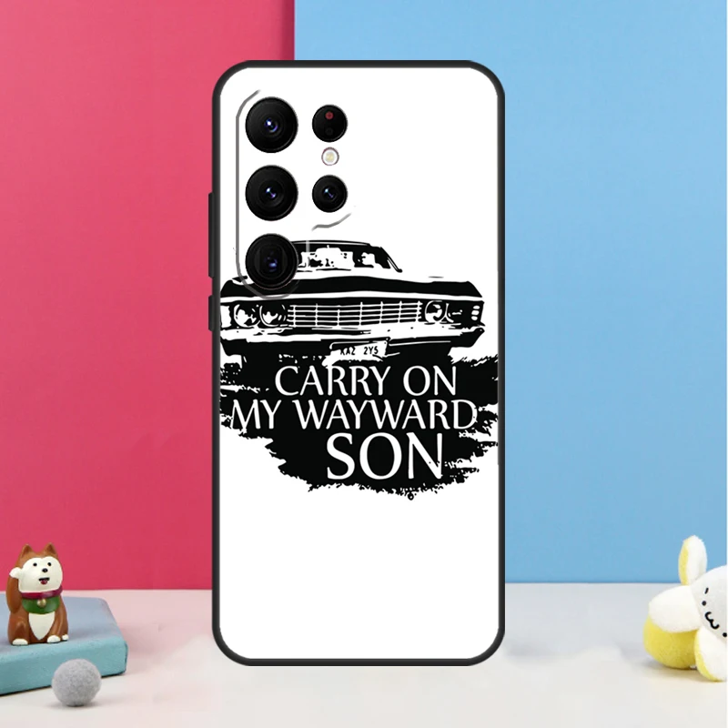 Supernatural CARRY ON MY WAYWARD SONS Case For Samsung Galaxy S24 S23 S22 Ultra S20 FE S21 FE Note 10 20 S8 S9 S10 Plus Coque