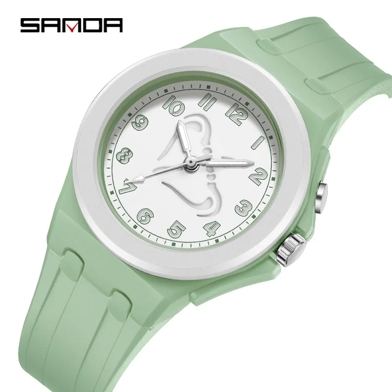 Sanda 6106 Student Quartz Horloge Creatieve Unieke Twaalf Sterrenbeelden Wijzerplaat Lichtgevende Siliconen Band Polshorloges Voor Jongen Meisje