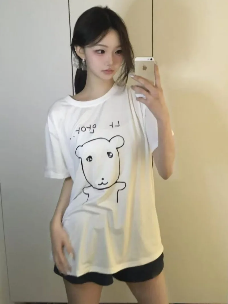 Funny Dog Print T-Shirt Unisex Cute Puppy Graphic Tee Casual Short Sleeve Summer Top Streetwear Crew Neck Unisex Hip-Hop Tshirt