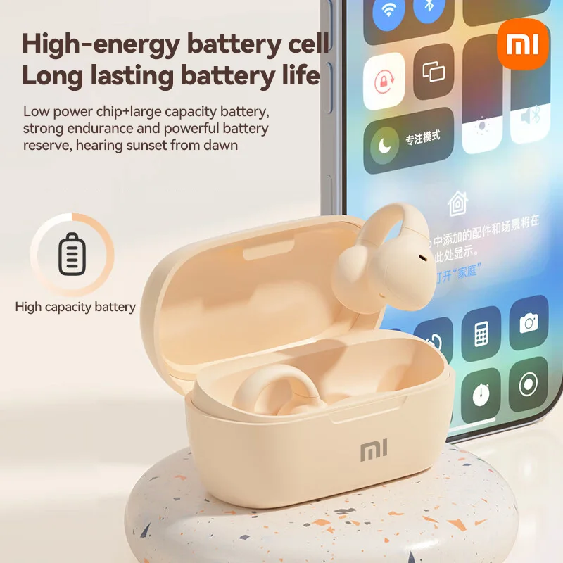 XIAOMI M59 Wireless Ear Clip Earbuds TWS Bluetooth LED Digital Display Earphones ENC Touch Control Headphone HiFI Stereo Headset