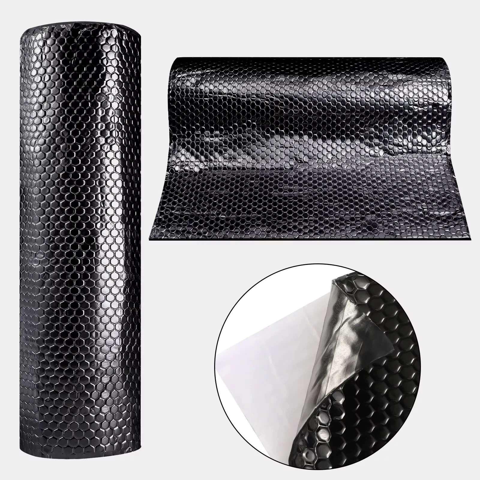 Heat Insulation Pad Aluminum Butyl Rubber Sound & Heat Insulation Cotton Pad 50x50cm Self-Adhesive Car Heat Insulation Stickers