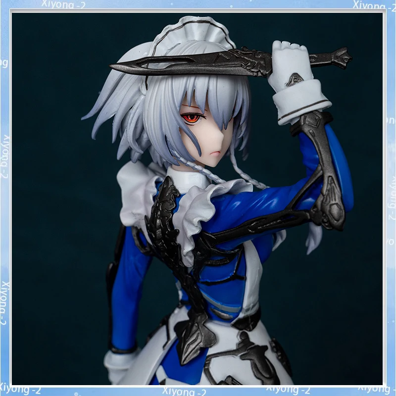 23cm Touhou Project Izayoi Sakuya Maid Hold A Knife Game Girl Figure Model Statue Boy Collection Desktop Decoration Ornament Toy