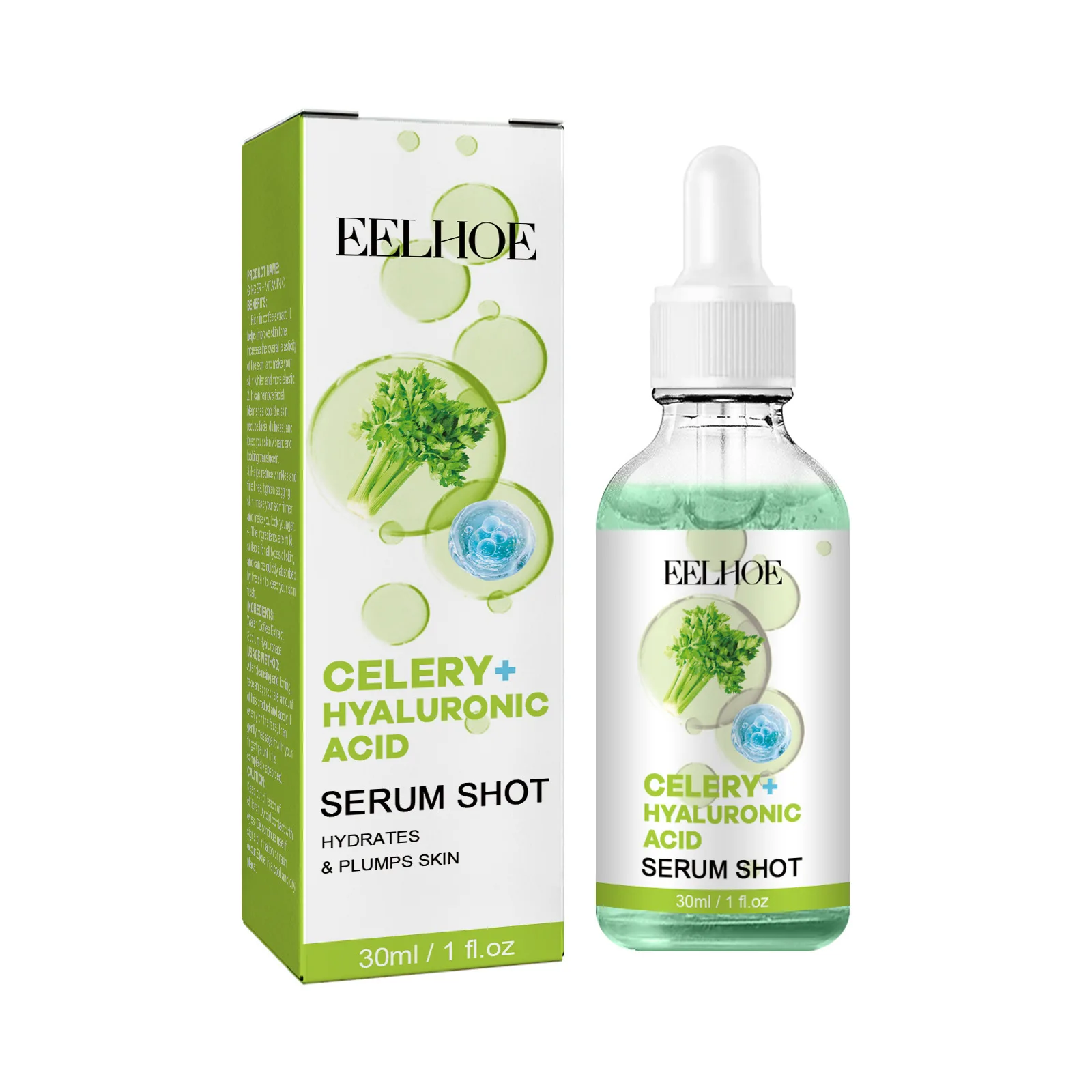 

Сыворотка для лица EELHOE Celery с гиалуроновой кислотой обеспечивает глубокую влагу, уменьшает тонкие линии и улучшает эластичность кожи.
