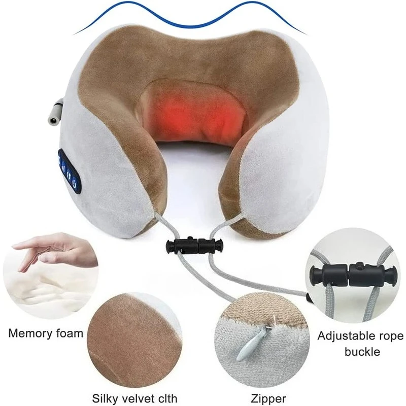 NEW Electric Neck Massager U-shaped Health Care Neck Shoulder Kneading 3D Massage Pillow Cervical Back Muscle Relaxing Massage