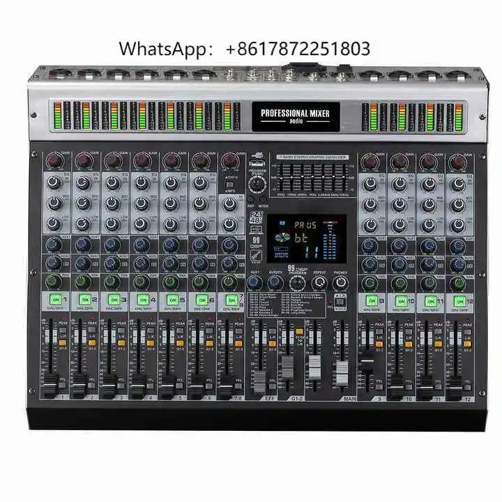 Cooyinka Professional 12 Channel Dj Controller Usb Mixer for Guitar Audio Mixing Console