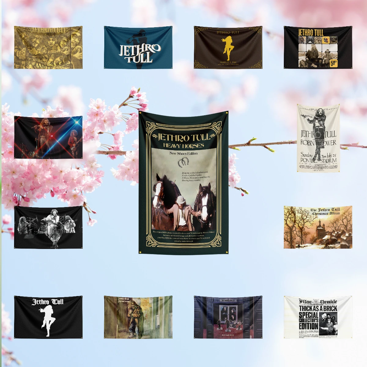Music Band Flag for J-Je-th-r-o Tull Fans Banner campaign gathering apartment porch Decor backdrop