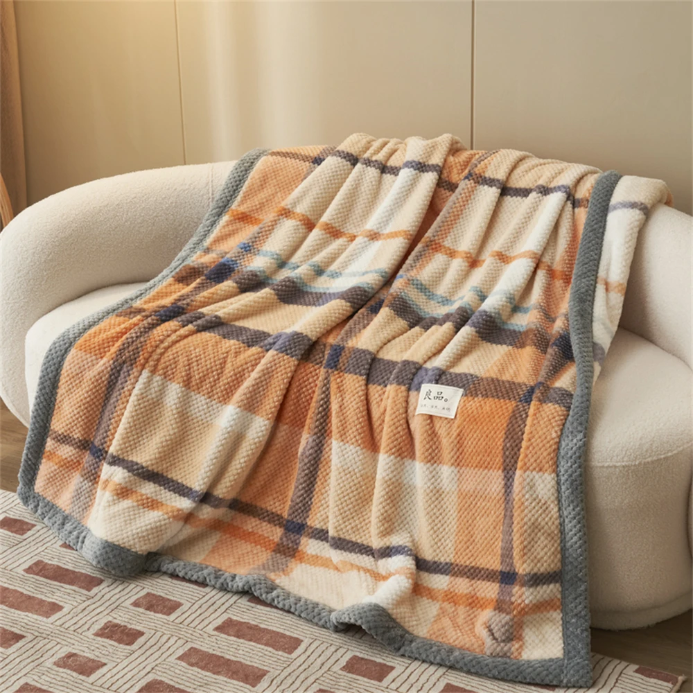 Knitted Blanket Warm Blankets for Bed Comfortable Coral Velvet Throw Blanket Skin-Friendly Office Nap Bedspread for Home Shawl