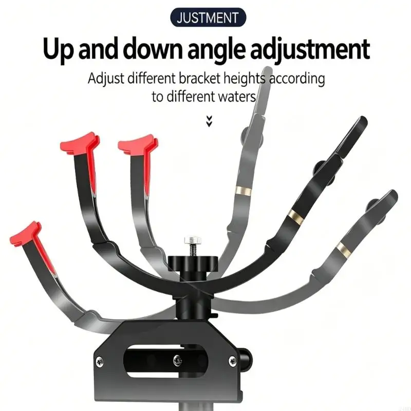 

Aluminum Fishing Rod Stand with Silicone Pad Fit Box Bucket Angles Adjustable 24BD