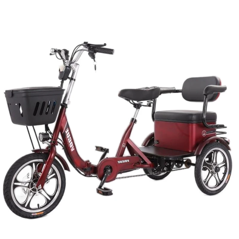 

3 Wheel Elderly Electric Tricycle With Passenger Seat For Adult Removable Battery 48V Folding Electric Bike Adults Family