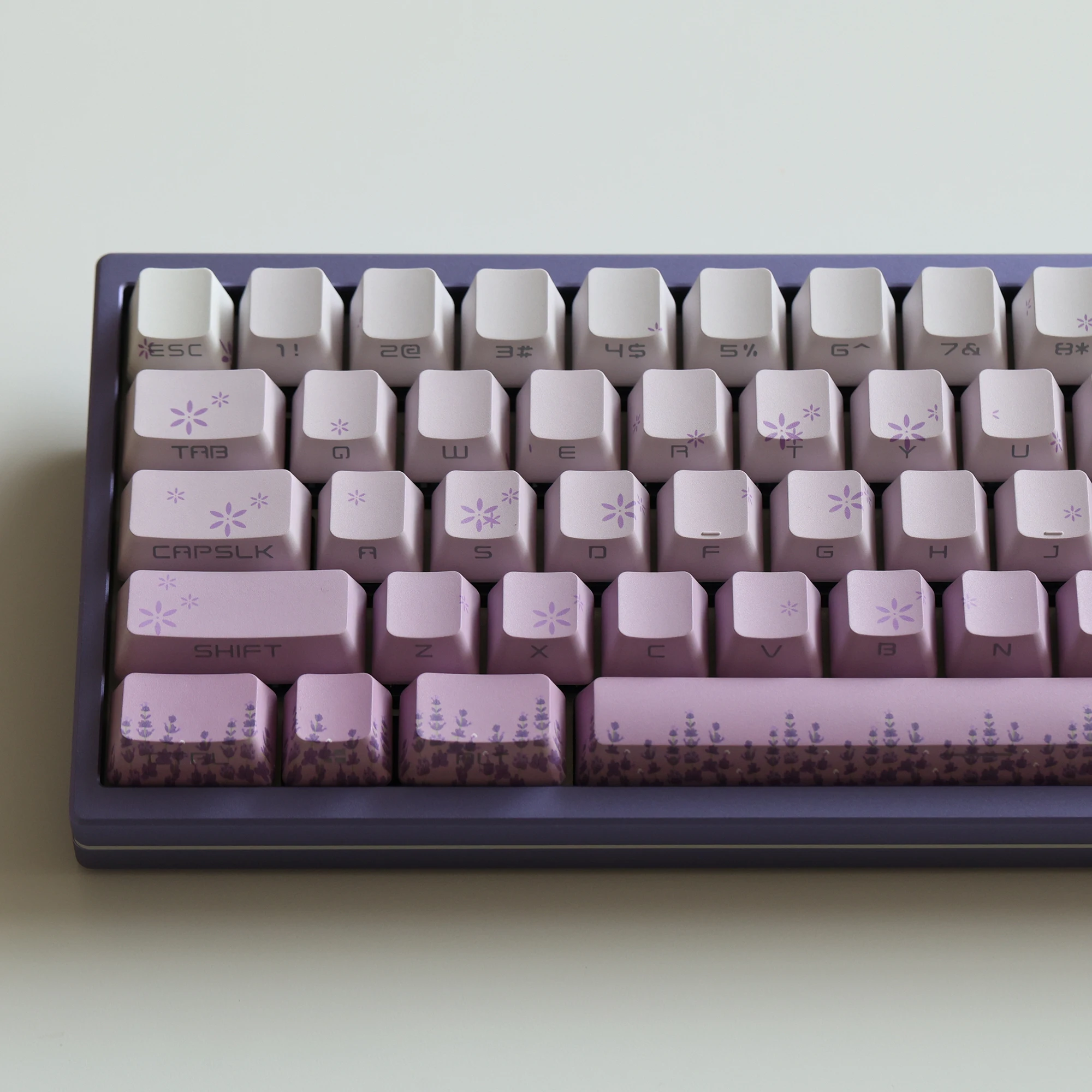 1 Set Lavender Keycaps OEM Profile Side Print Custom PBT Keycap For Mechanical Backlit Keyboard GK64 61 Anne Pro 2 GH60 Redragon