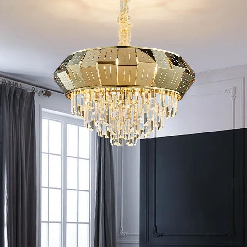 

GHJUYIOL Postmodern minimalist creative Nordic light luxury lighting restaurant designer model room villa crystal lamp