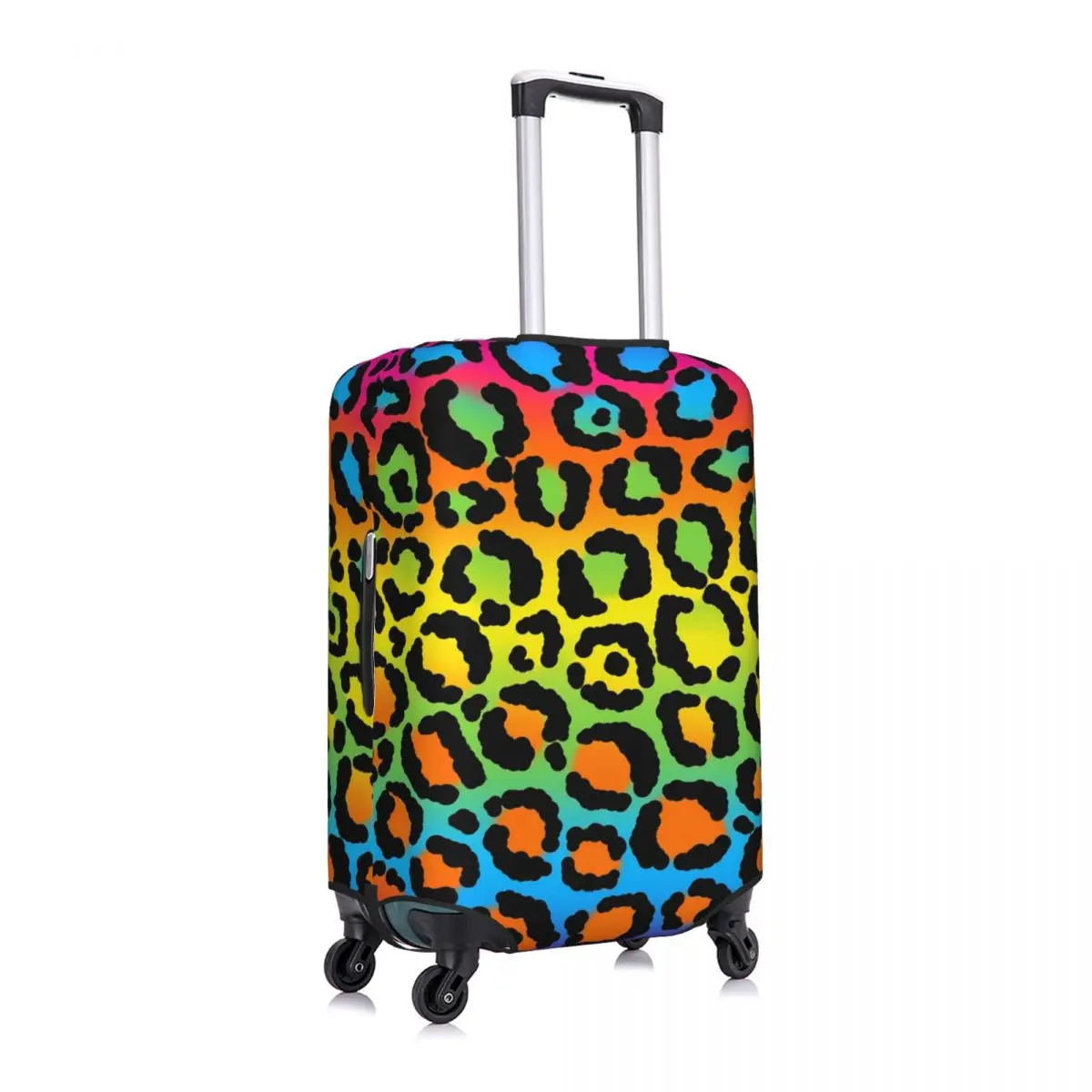 1997 Neon Rainbow Suitcase Cover Leopard Print Fun Travel Protection Luggage Supplies Flight