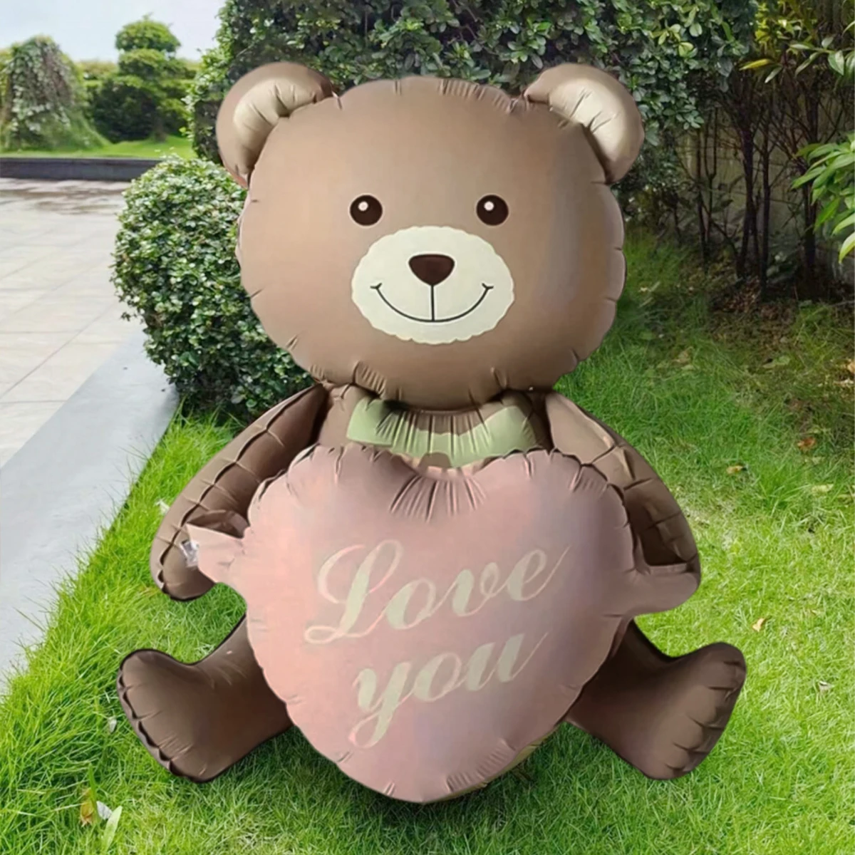 3D Lying Cartoon Matte Heart Bear Aluminum Film Balloon, Suitable for Birthday Party, Valentine's Day Decoration, Baby Shower