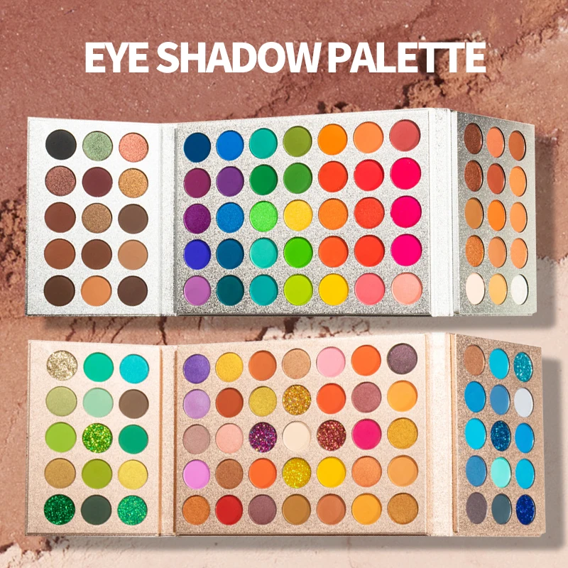 クリスマス 65 色アイシャドウプレートシマーマットスパンコールアイシャドウカラフルなステージボール専用ネオンアイシャドウパレットメイクアップ