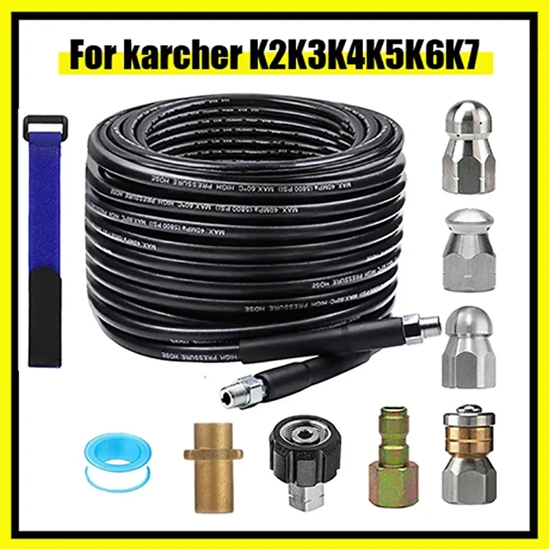 Kit de limpeza de tubulação de mangueira de limpeza de água de drenagem de esgoto 1/4 npt botão nariz rotativo bocal de jetting de esgoto para