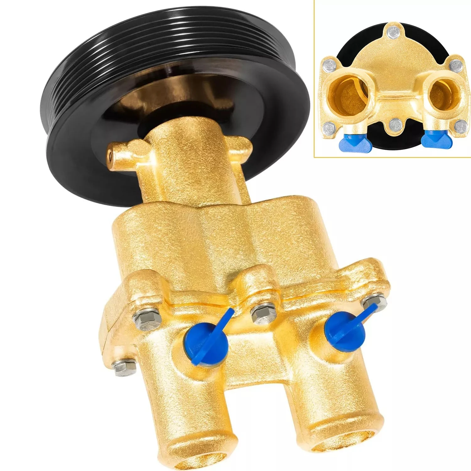 Brass Raw Sea Water Pump Kit For Mercury Mercruiser Quicksilver 4.3, 5.0, 5.7, 6.2 Replace# 8M0139995, 8M0137216, 46-862914T10