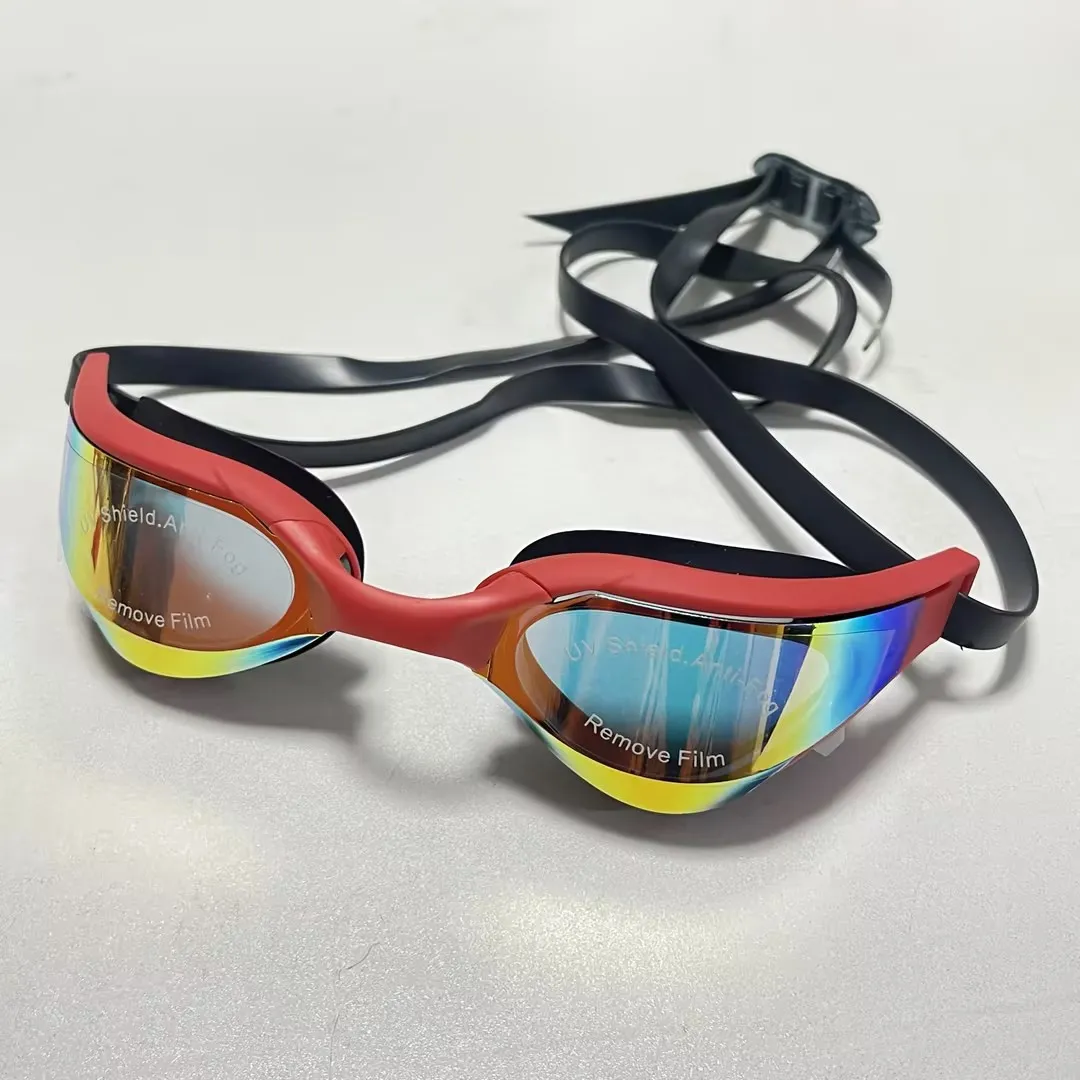 Gafas de natación con recubrimiento UV antiniebla para hombre y mujer, lentes de natación profesionales de carreras, ajustables, nuevas