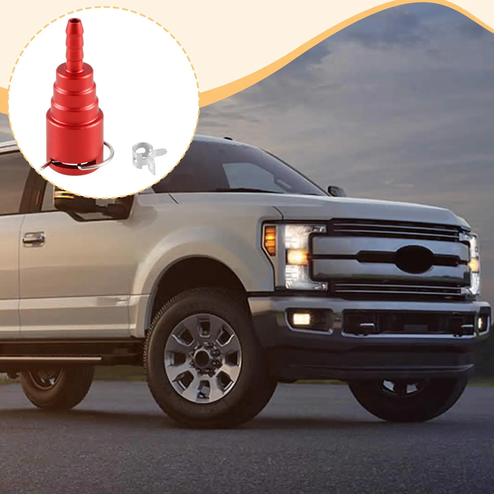 HC3Z-9A564-a Connettore linea di ritorno in metallo rosso compatibile per sostituzione Powerstroke da 6,7 litri robusto