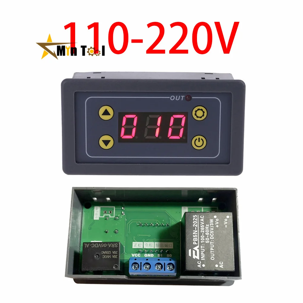 DC 5V 12V 24V  AC110V-220V Delay Time Relay Module with LCD Display Digital Timer Cycle Delay Control Switch Module