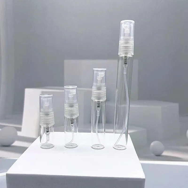 5/10Pcs 3ml 5ml 10ml Clear Mini Perfume Glass Bottle Empty Cosmetics Bottle Sample Test Tube Thin Glass Vials