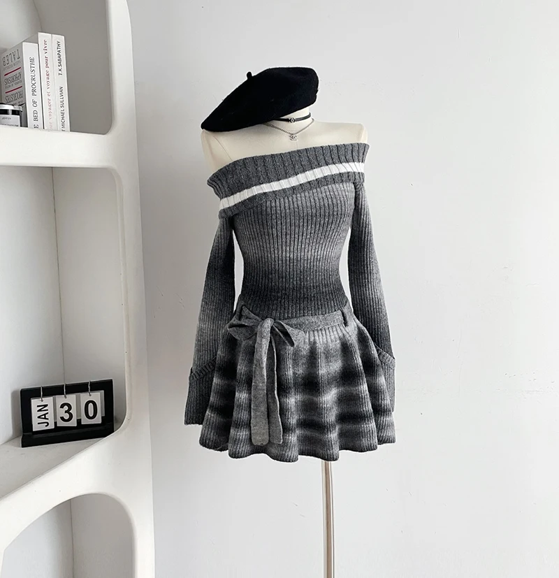 Knitted Dress Elegant Party Dresses Woman Birthday Dress Dresses 2024 Women Autumn Dress Women Clothing Y2k Lolita Clothing