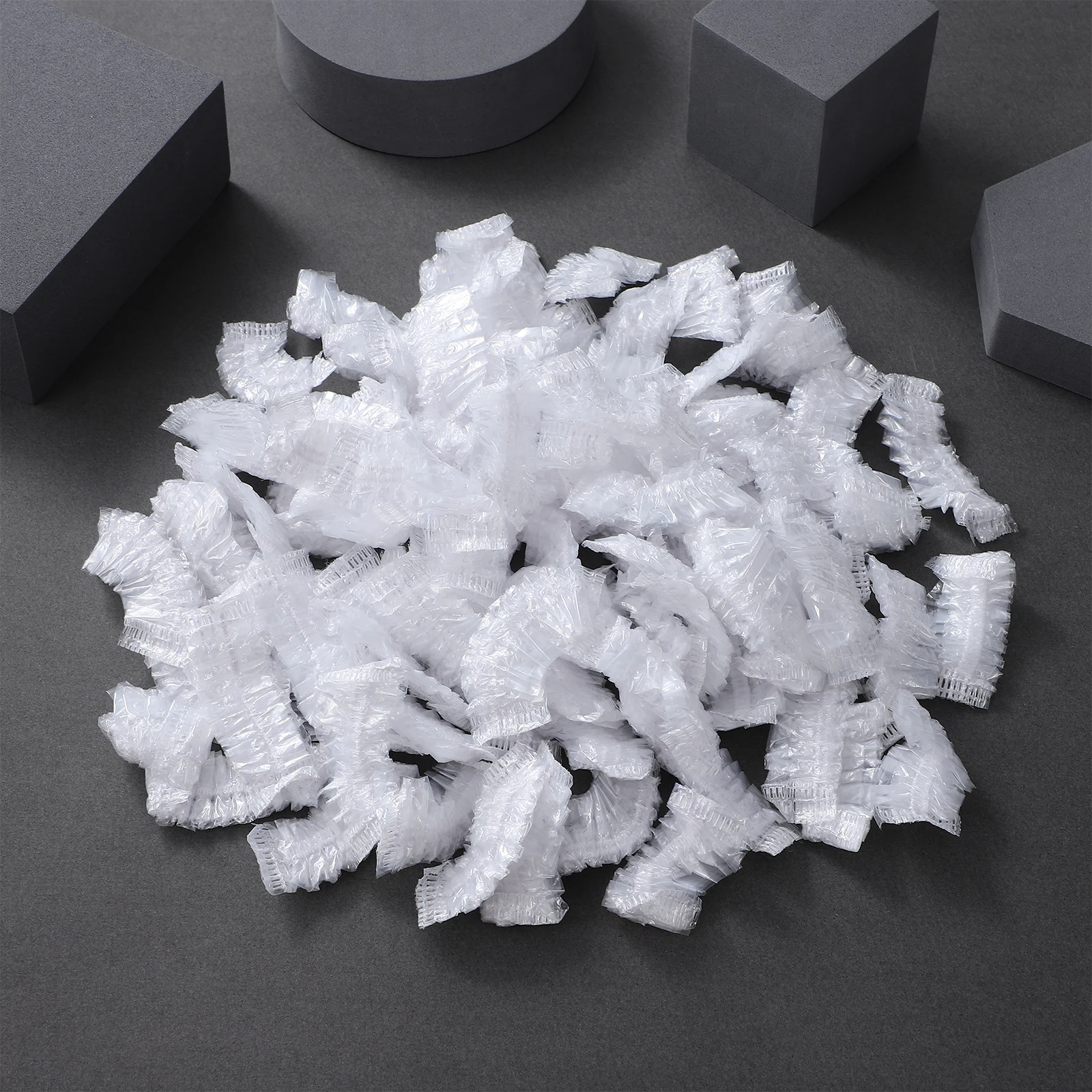 

200 pcs Disposable Earmuffs Shower Ear Cover for Hair Dye Color Protector Clear Elastic PE Plastic Thick Flexible Soft