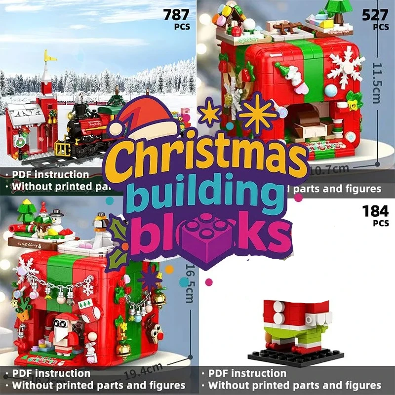 

Ассорти рождественских строительных кирпичей — коллекция строительных блоков на тематику рождественских, разнообразные наборы (кабина, украшения для лампочек)